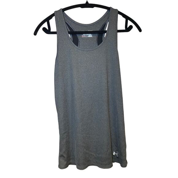 Under Armour - Fitted HeatGear Ribbed Tank Top - Grey/Black - Picture 1 of 9